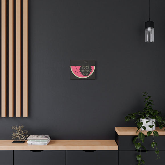 Watermelon Moon Charley Harper Unframed Giclee on Matte Stretched Canvas
