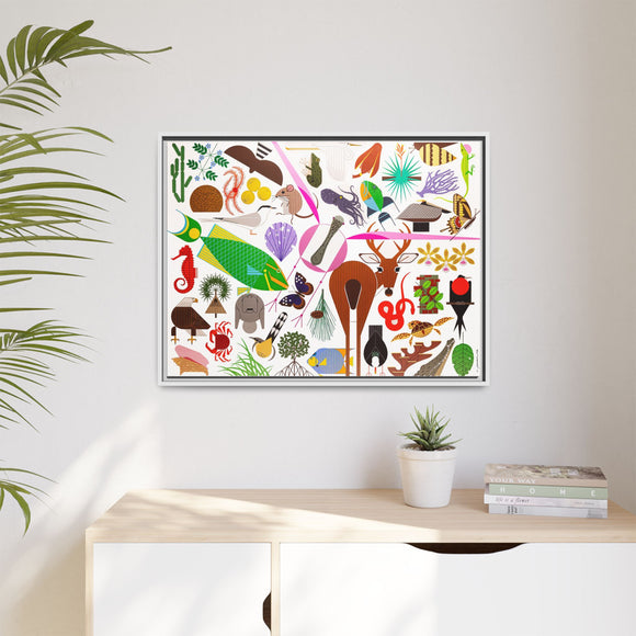 Charley Harper Florida Keys Framed Giclee On Canvas Wall Art