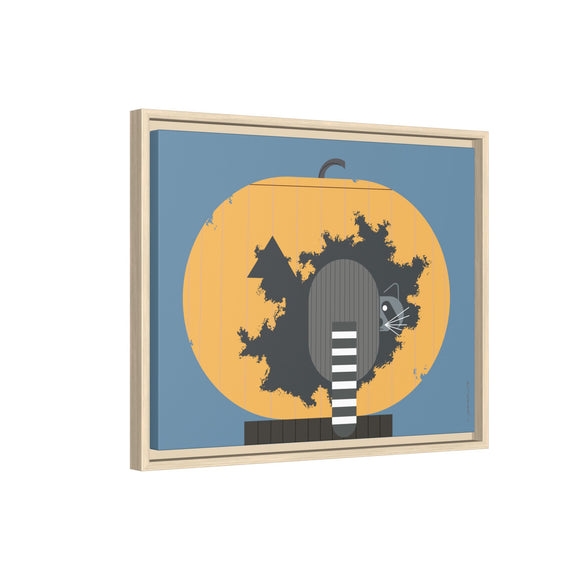 Racc-O-Lantern Charley Harper Framed Giclee Print Stretched On Canvas