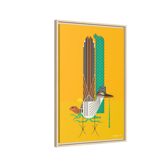 Tall Tail Charley Harper  Framed Giclee Canvas Wrapped Wall Mural Southwest Mid-Century Modern Art