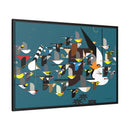Charley Harper Mystery Of The Missing Migrants Framed Giclee On Canvas Wall  Art-27