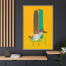 Tall Tail Charley Harper  Framed Giclee on Stretched Canvas Wall Art Southwest Mid-Century Modern Art-64
