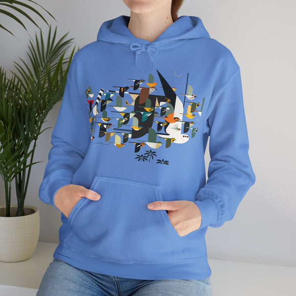 Charley Harper Mystery Of The Missing Migrants Unisex Heavy Blend™ Hooded Sweatshirt