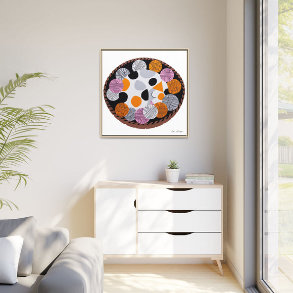 Kittens n' Knittens Edie Harper Framed Giclee Print on Stretched Canvas