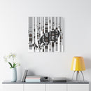 Bear in the Birches Charley Harper Giclee on Stretched Canvas-13