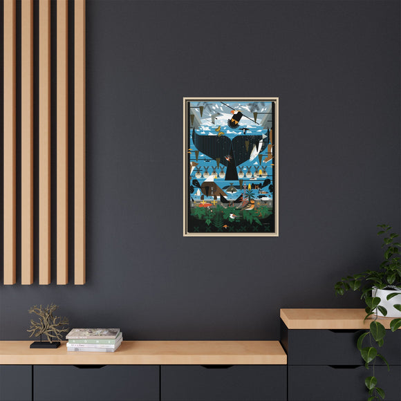 Glacier Bay Charley Harper Framed Giclee Print Stretched On Canvas