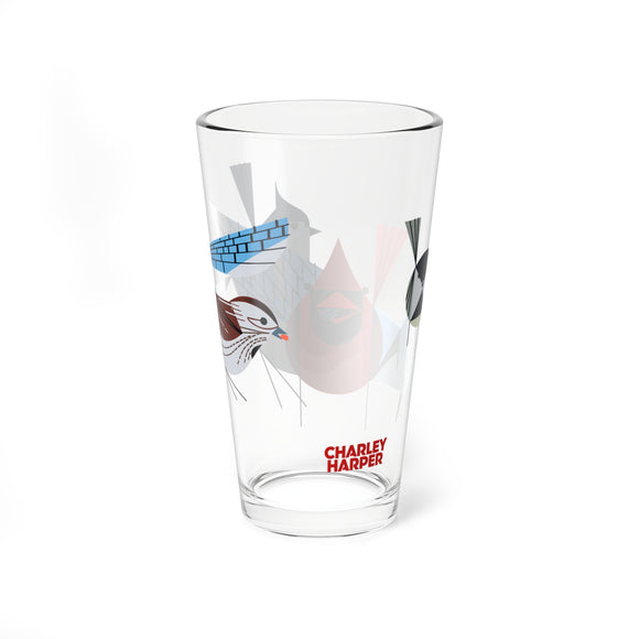 Bird Feeders Charley Harper Pint Glass, 16oz