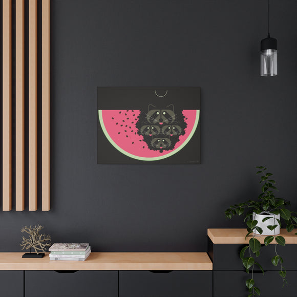 Watermelon Moon Charley Harper Unframed Giclee on Matte Stretched Canvas