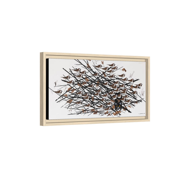 His Eyes Are On The Sparrow Charley Harper Framed Giclee Print Stretched on Canvas
