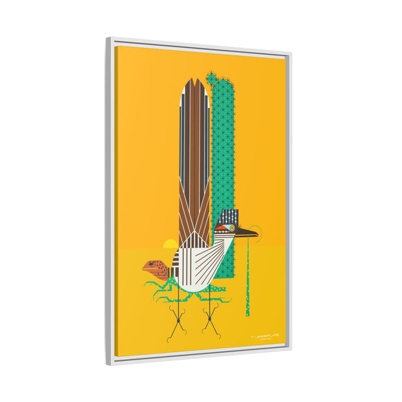 Tall Tail Charley Harper  Framed Giclee Canvas Wrapped Wall Mural Southwest Mid-Century Modern Art