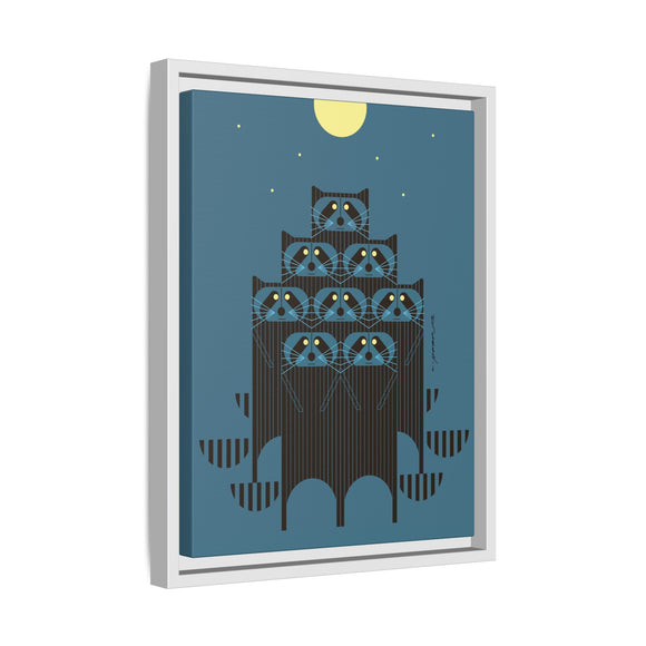 Raccpack Charley Harper Framed Giclee Print on Stretched Canvas