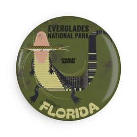 EVERGLADES Button Magnet, Round (1 & 10 pcs)
