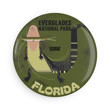 EVERGLADES Button Magnet, Round (1 & 10 pcs)