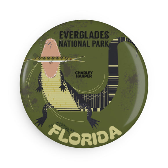 EVERGLADES Button Magnet, Round (1 & 10 pcs)
