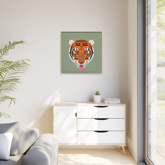 Cool Carnivore Charley Harper Giclee Framed Stretched On Canvas Print