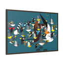 Charley Harper Mystery Of The Missing Migrants Framed Giclee On Canvas Wall  Art-42