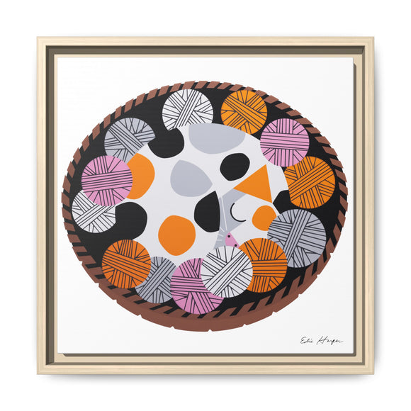 Kittens n' Knittens Edie Harper Framed Giclee Print on Stretched Canvas