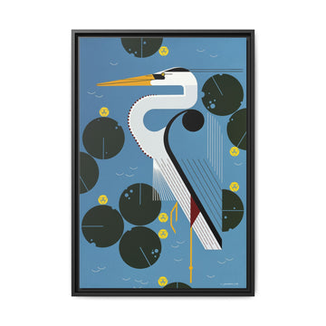 Herondipity Charley Harper Framed Giclee Print on Stretched Canvas