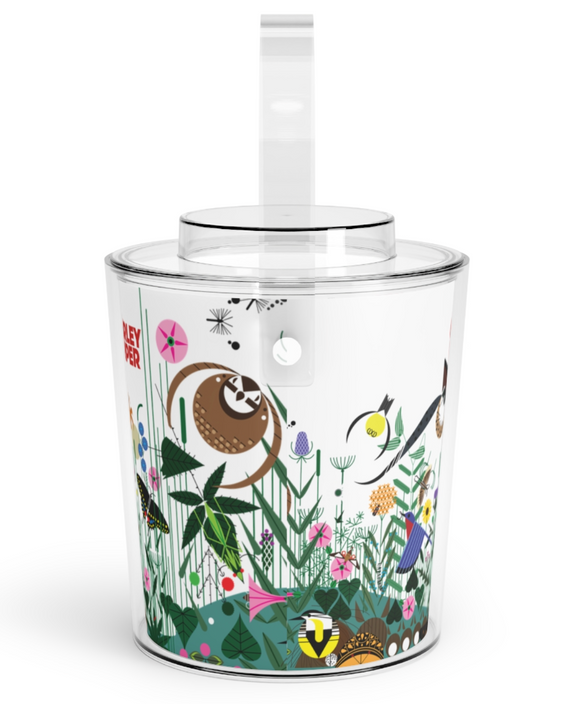 Charley Harper Wild Summer Field Ice Bucket with Tongs