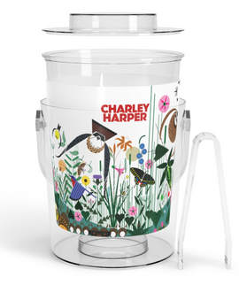 Charley Harper Wild Summer Field Ice Bucket with Tongs - 0
