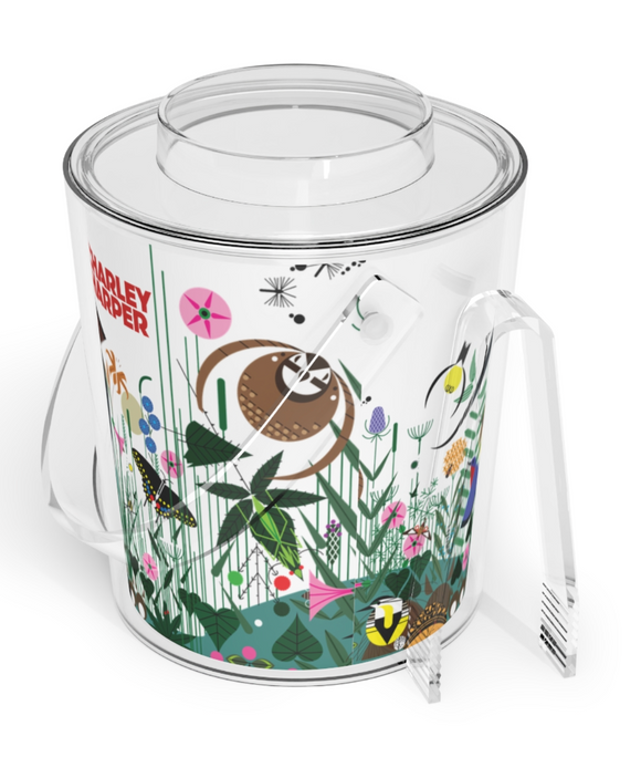 Charley Harper Wild Summer Field Ice Bucket with Tongs