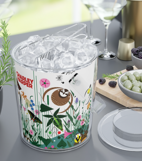 Charley Harper Wild Summer Field Ice Bucket with Tongs